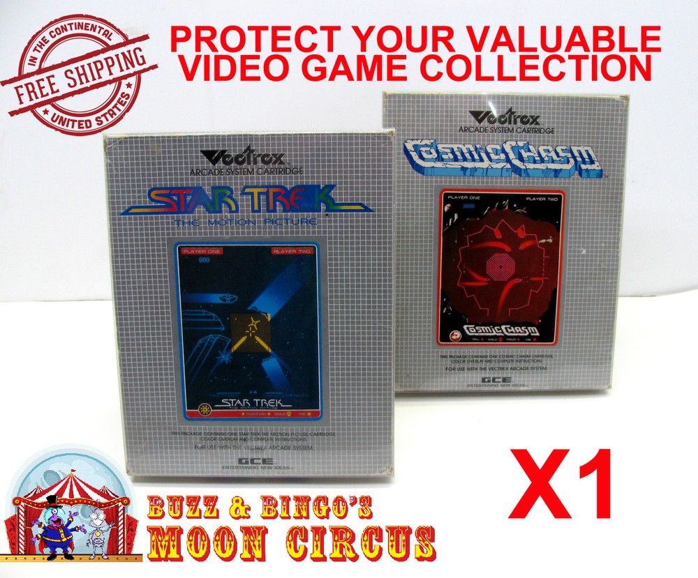 1x VECTREX CIB GAME - CLEAR PLASTIC PROTECTIVE BOX PROTECTOR SLEEVE CASE