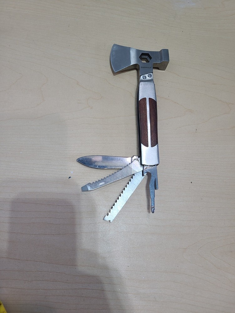 Sheffield Camper Axe-Head Multi Tool, Axe, Hammer, Screwdriver, etc...