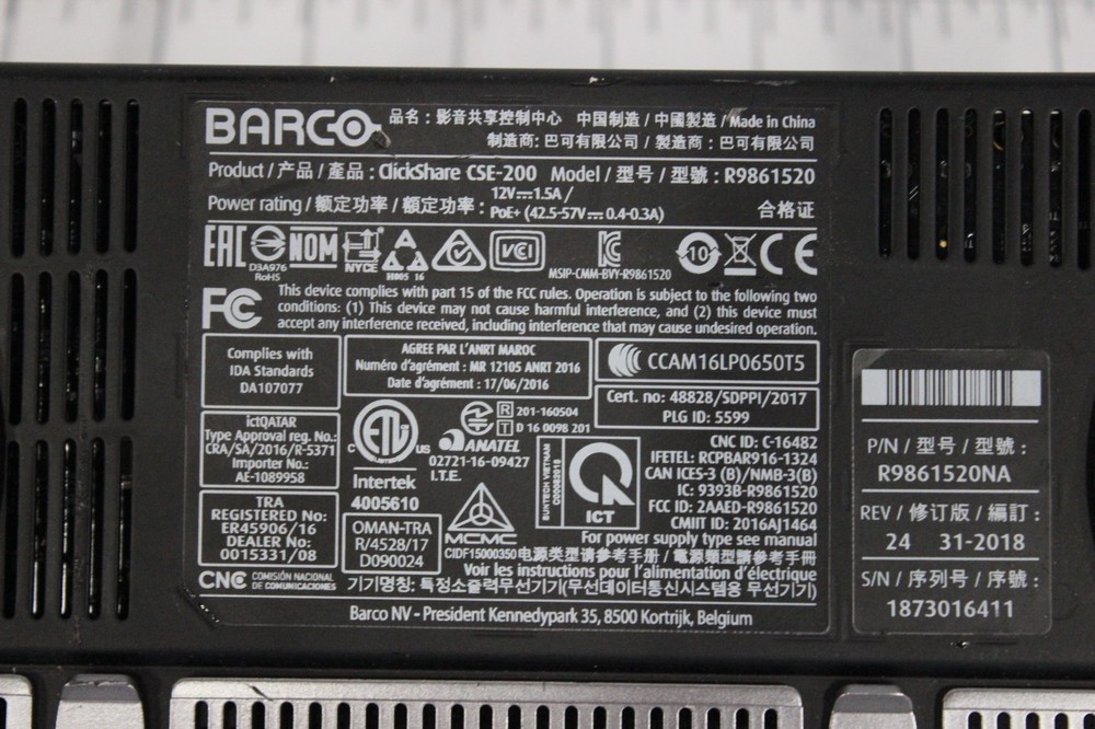 Barco ClickShare CSE-200 Presentation System - Black (R9861520)
