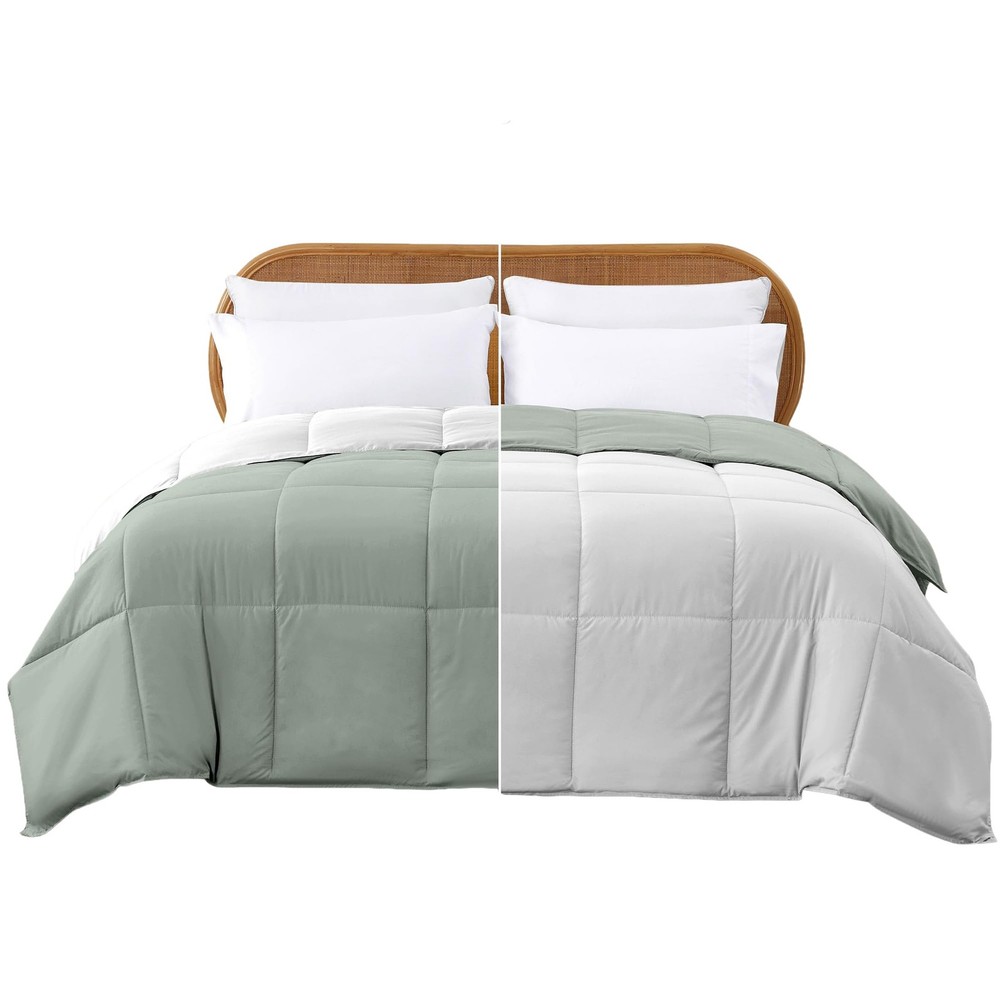 Modern Threads Down Alternative Reversible Comforter White/Gray Twin