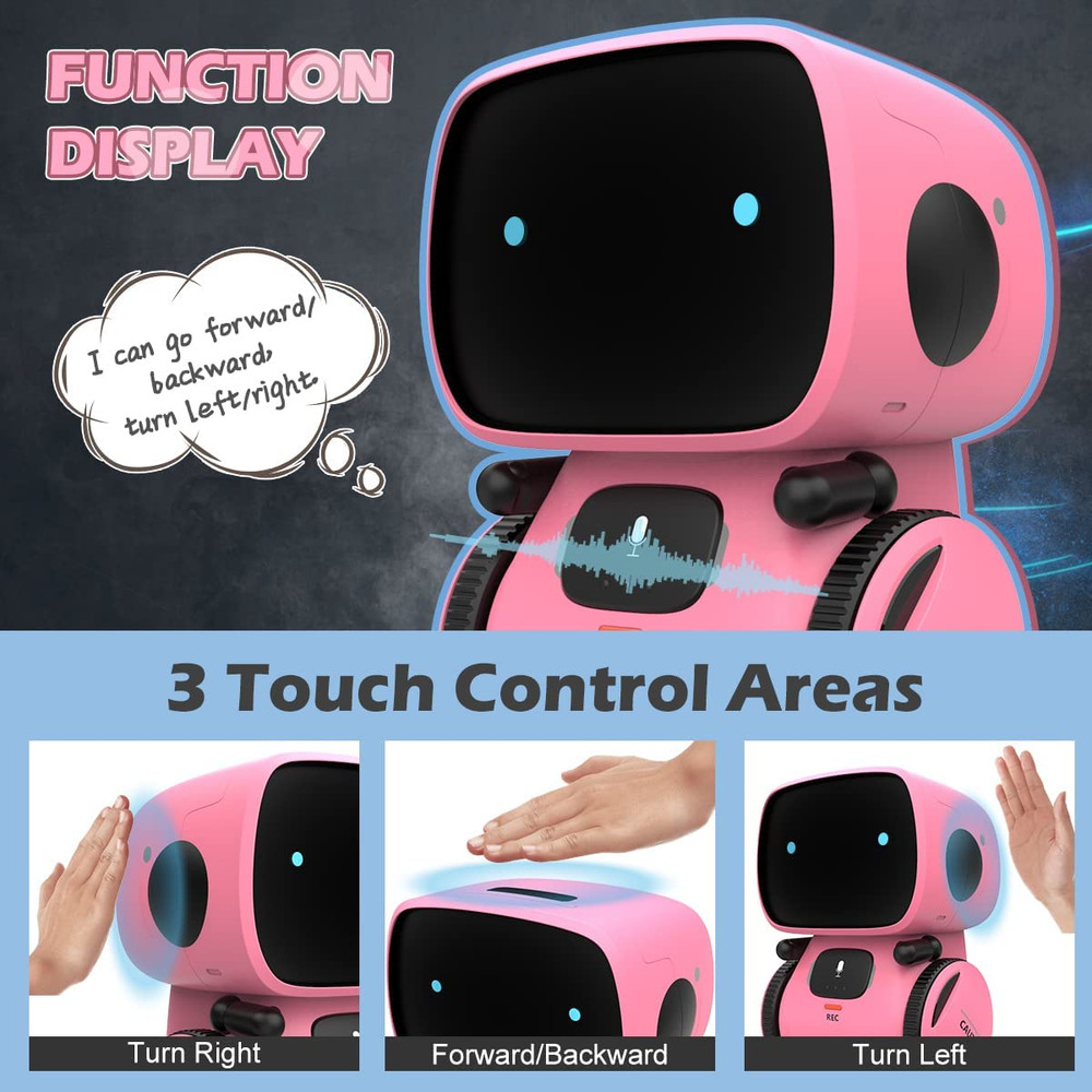 Robots for Girls 3-5, Interactive Smart Robotic with Touch Sensor, Voice Control