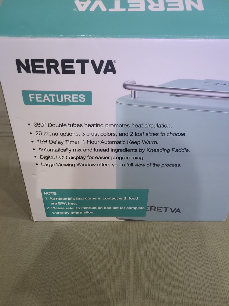 Neretva Bread Maker Machine , 20-In-1 2LB Automatic Breadmaker PE8866SU Silver