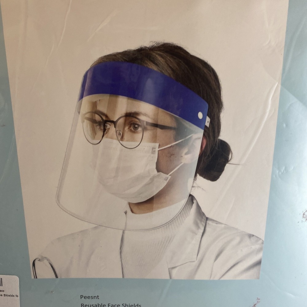 Peesnt 4 Piece Reusable Plastic Face Shields New 4 Pack New