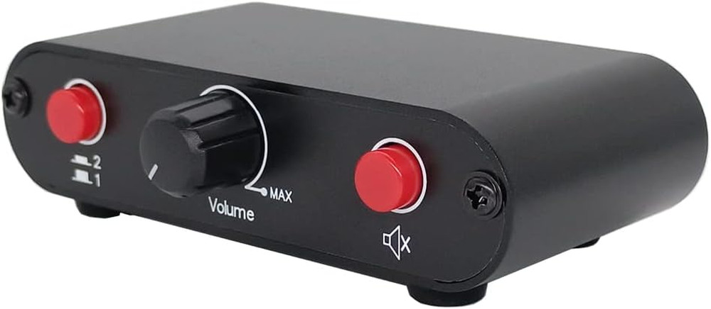 2-Way RCA Stereo Audio Switch Input Signal Source Switcher Selector Splitter Box