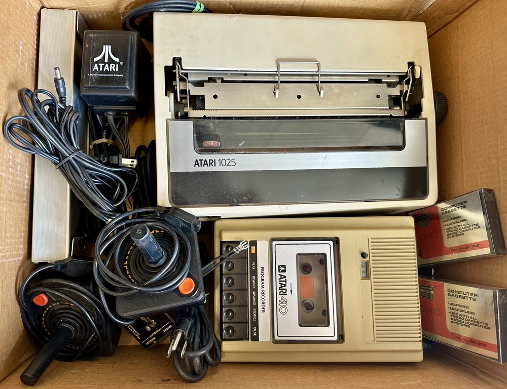 Vintage Atari 800 Computer System, Atari 1025, Atari 410, Atari Games LOT - READ