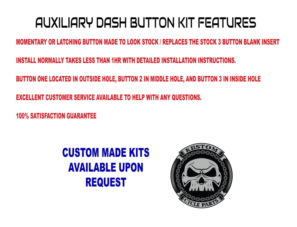 One Auxiliary Momentary Button Switch Panel . 14 - 23 Harley Davidson Touring
