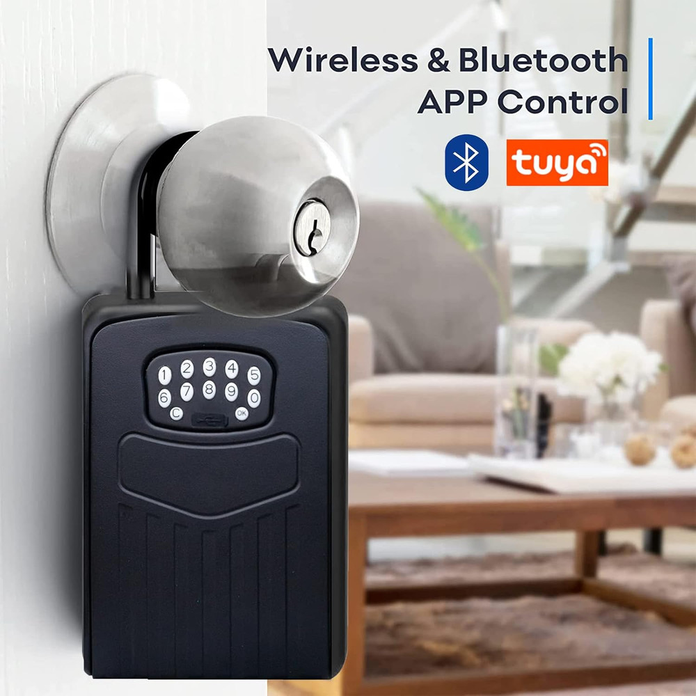 Smart Key Lock Box, APP Control Bluetooth Wireless Lock Box for House Key Outdoo