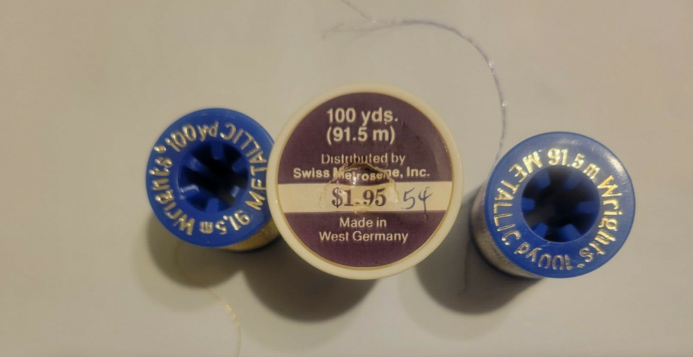 Machine Embroidery: 3 spools Metallic thread - gold, silver, purple variegated