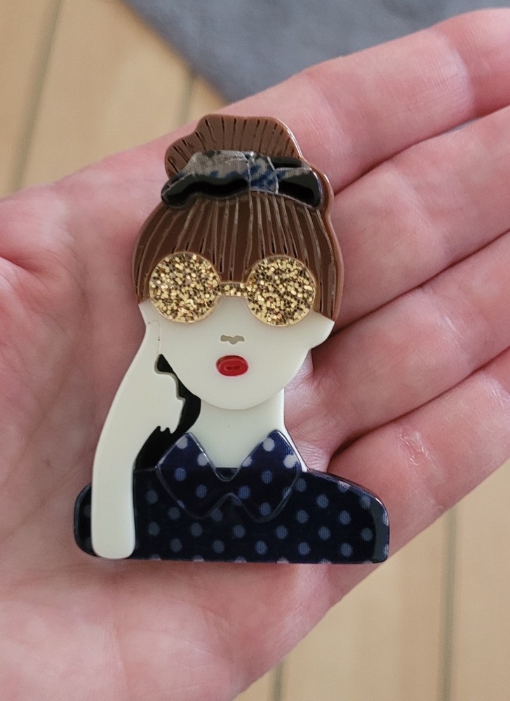 Acrylic Lady brooch