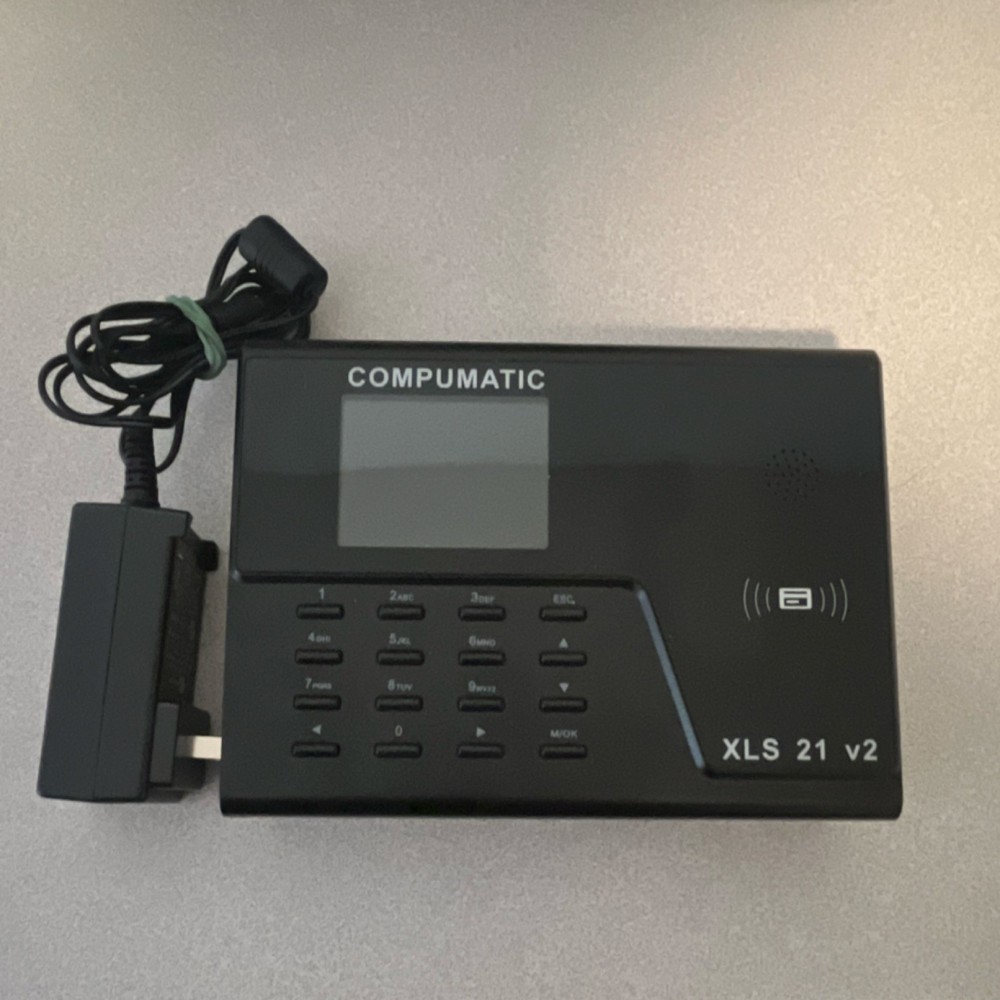 Compumatic XLS 21 v2 Time Clock System with Power Adapter and Mounting Bracket