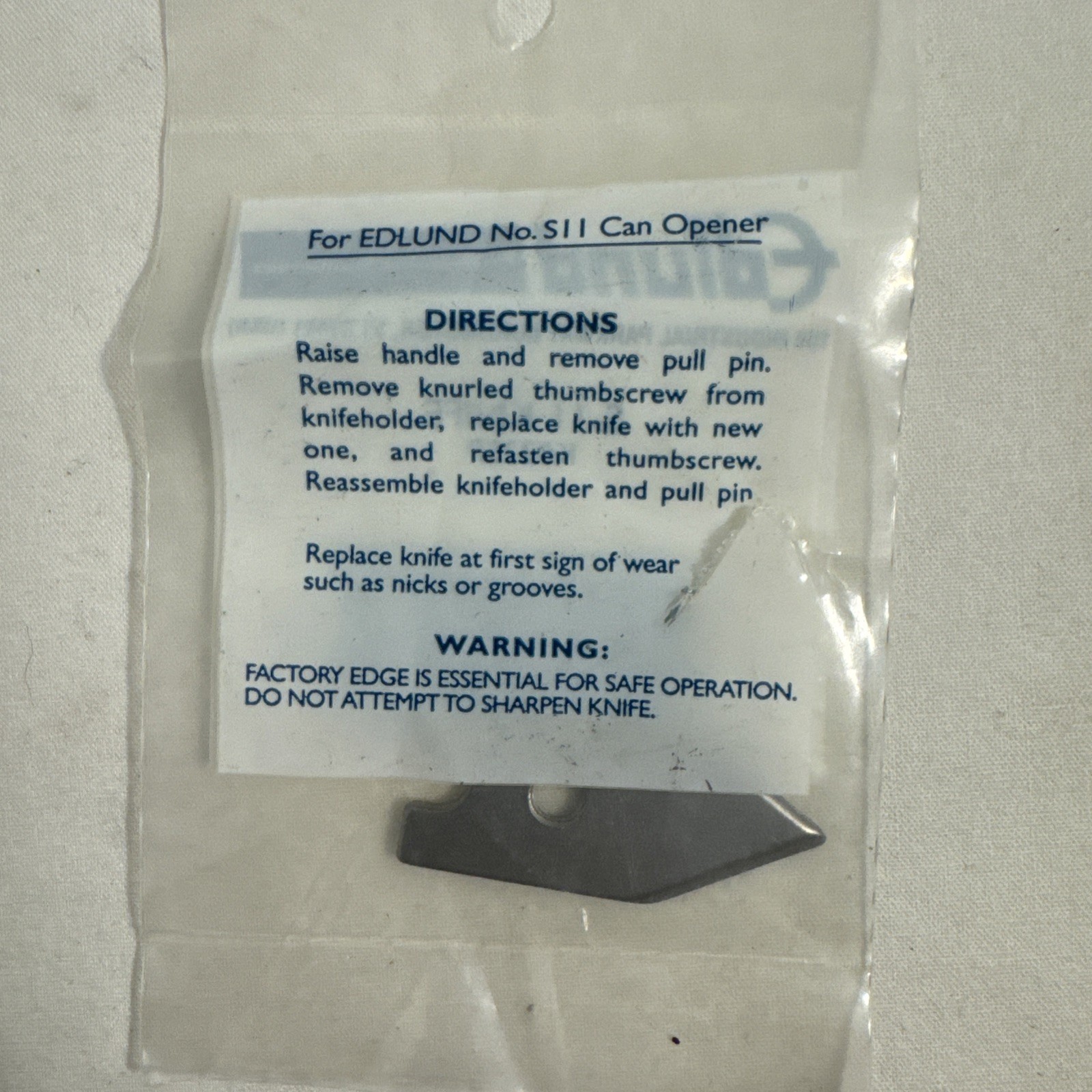 NEW OEM Edlund Knife S-11/U-12 Can Opener K032SP Free Shipping