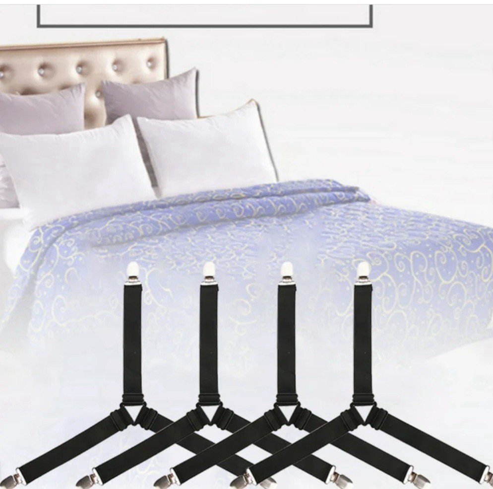 Bed Sheet Holder Straps 8 Pack Adjustable Triangle Elastic Matress Sheet Clip