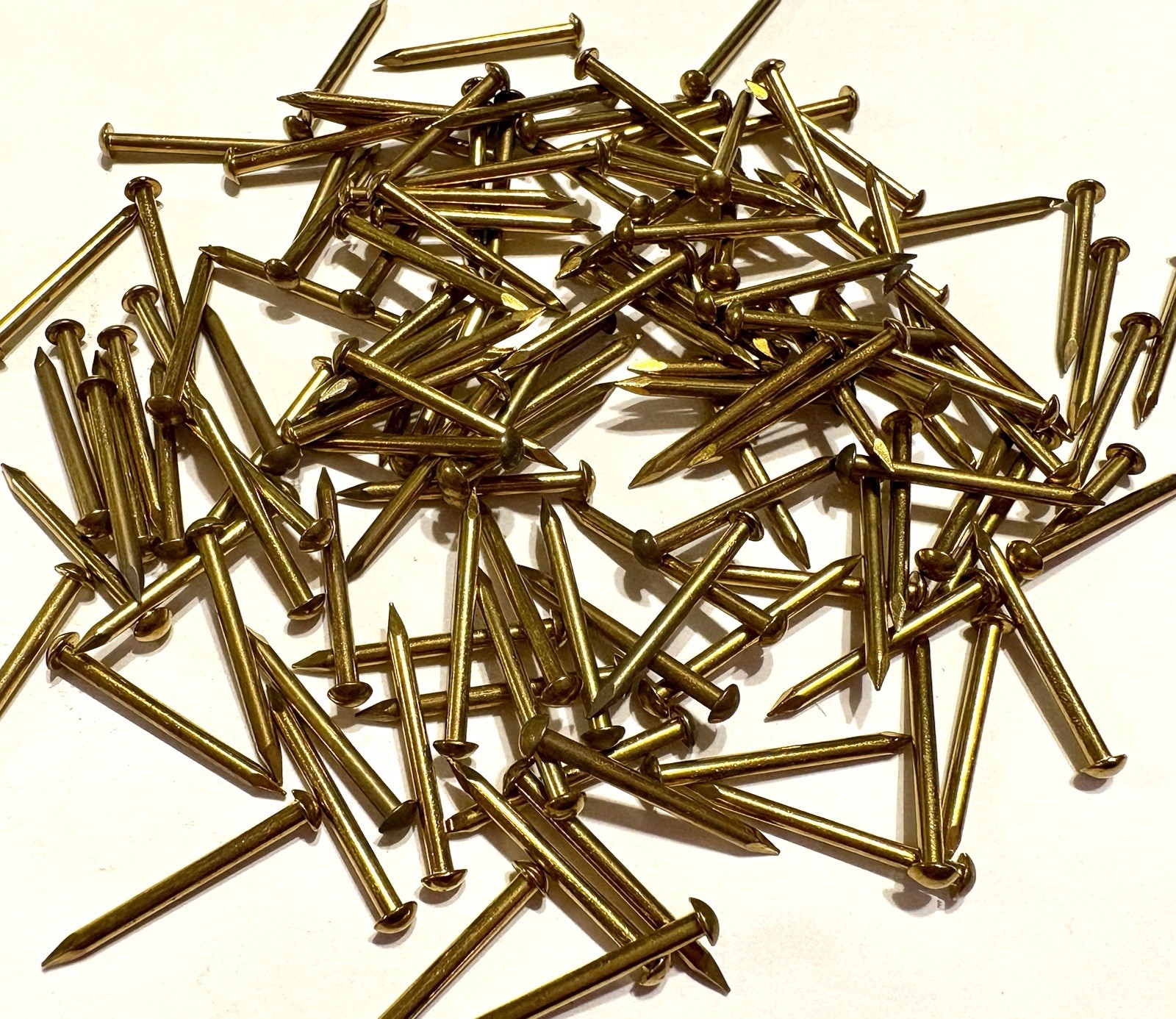 Pack of 120 Vintage Brass Brads Finish Nails Round Head ~3/4” (51/64”) Long