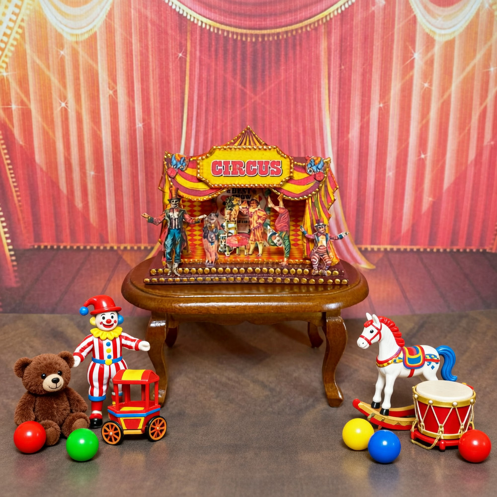 Puppet Circus. 1:12 Scale. Puppet Theater. Handmade