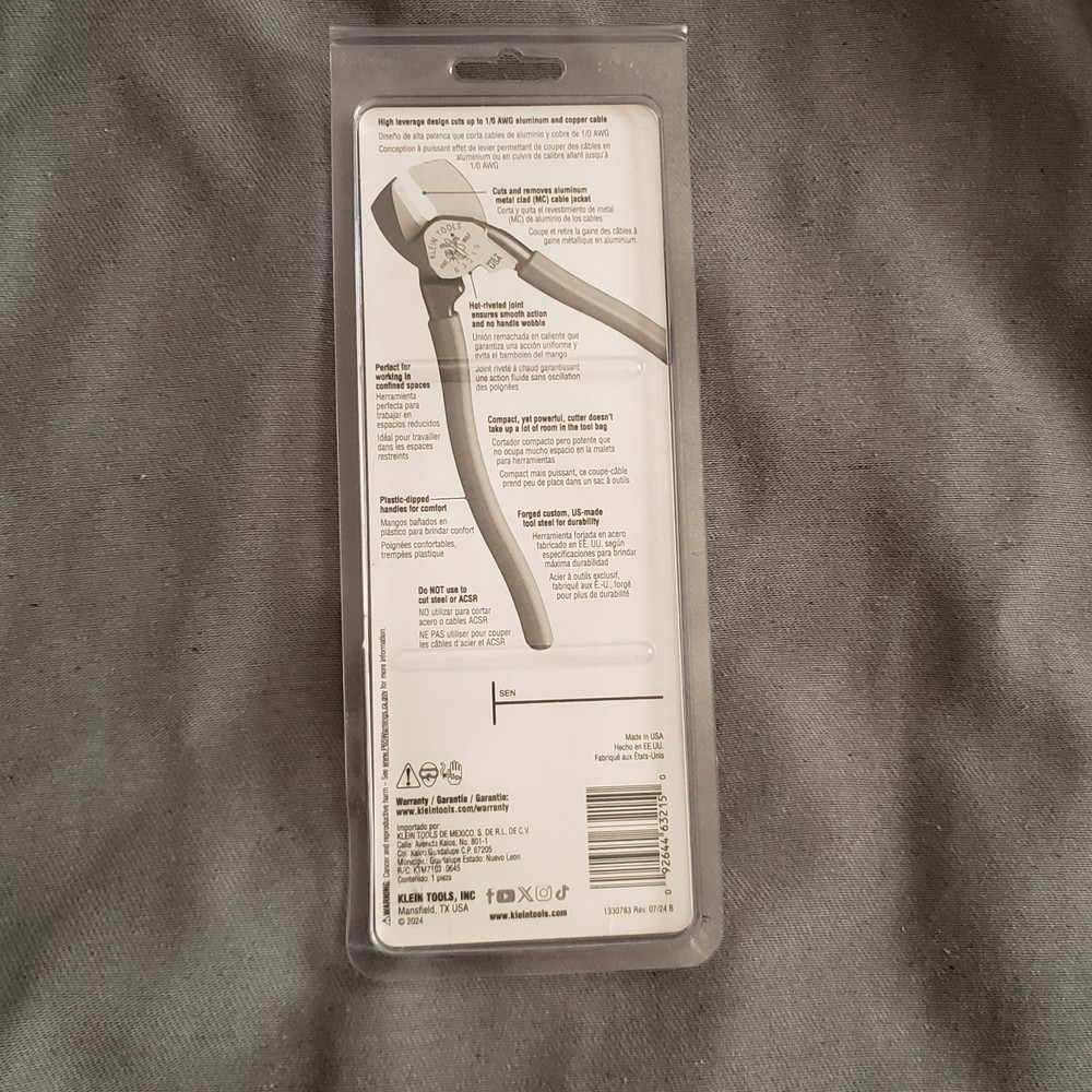 Klein Tools 63215 High-Leverage Compact Cable Cutter