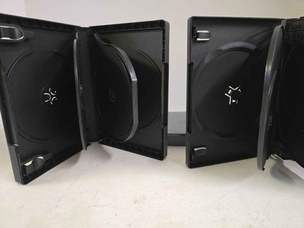 4 Disc Black DVD/CD Cases (Flip ) 14mm with Clips for Inside Artwork