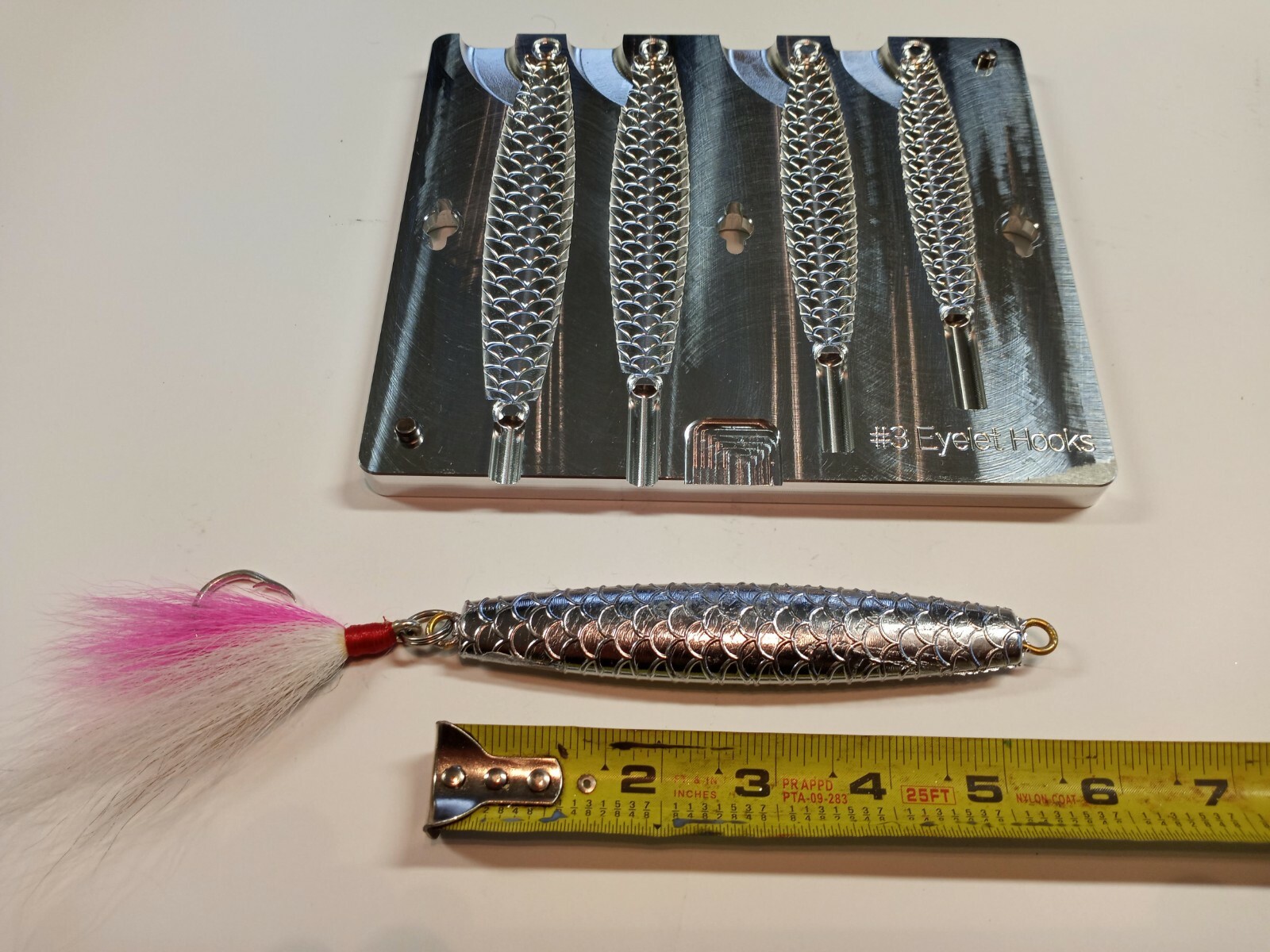 Saltwater Jigging Spoon Mold with Fish Scale Texture Aluminum CNC Machined