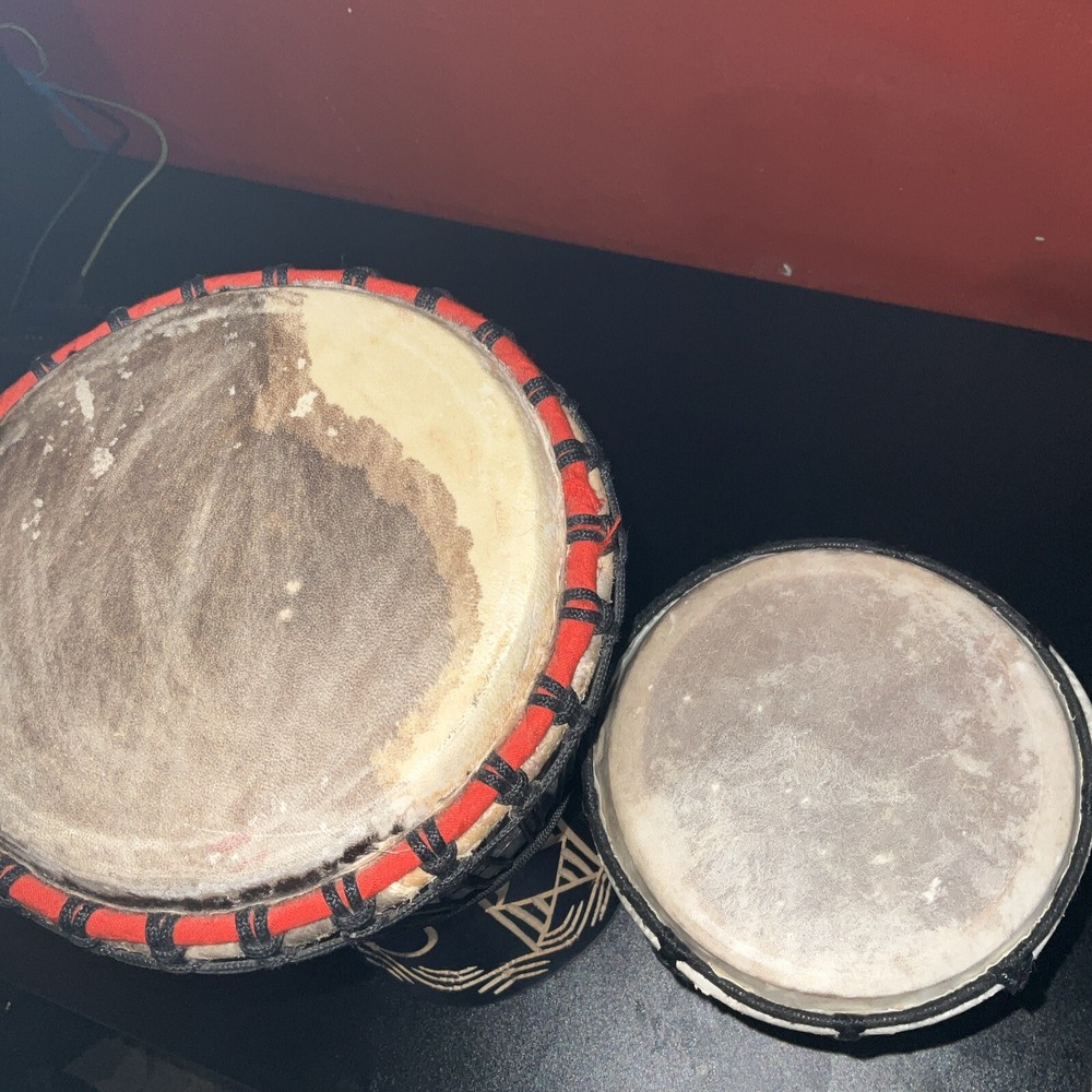 djembe drum used 9.5’ X20 Inc With Practice Drum