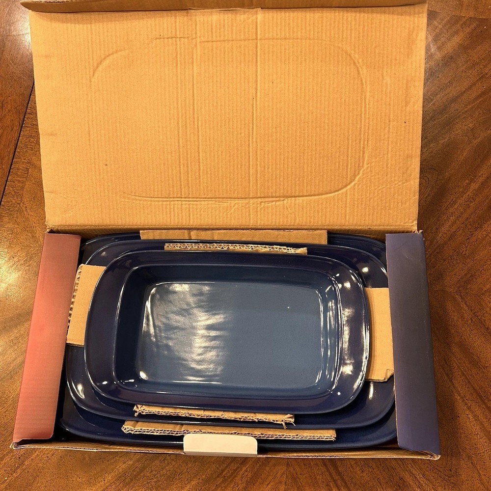 New Appetit Moonrise Stoneware 3-Piece Rectangular Baking Dish Set