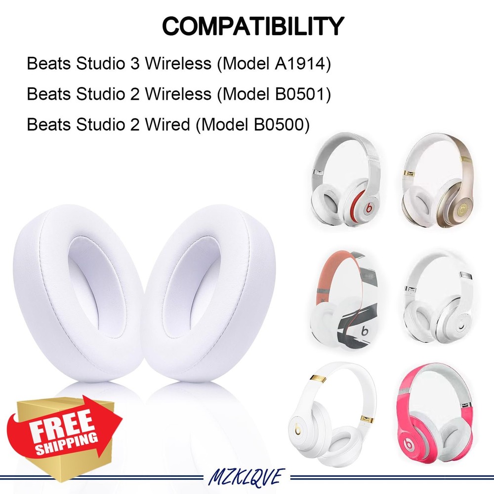 Beats Studio 3/2 Earpads Replacement Cushions White