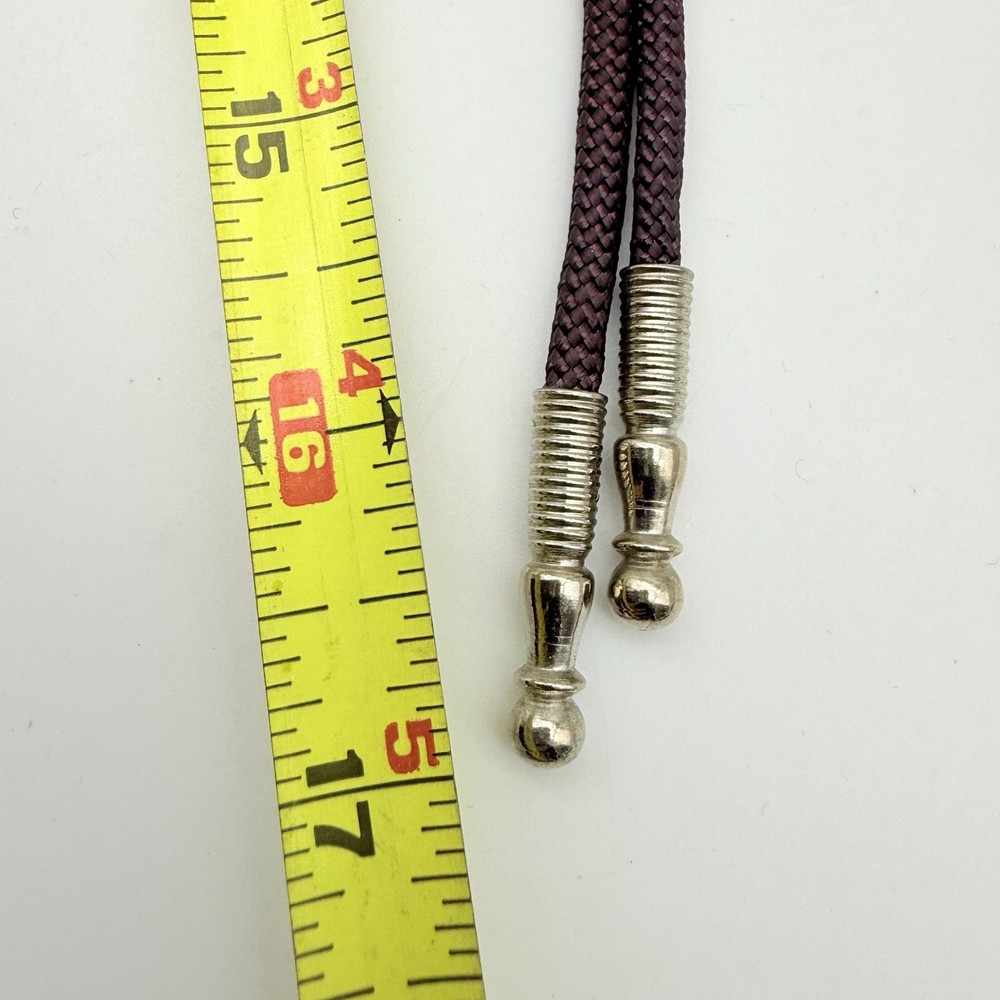 Seashell Brown Rope Bolo Tie with Silvertone Tips