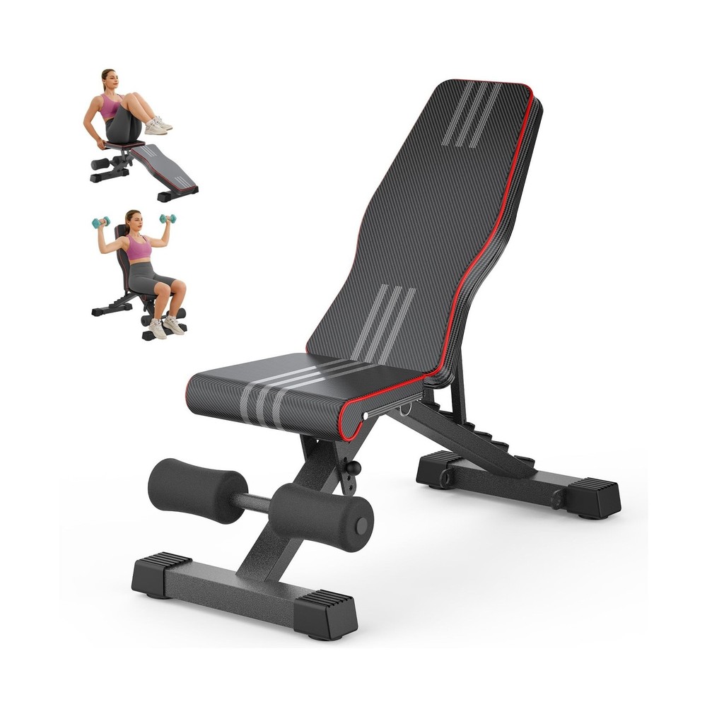 Multi-Function 6 in 1 Weight Bench Set - Leg Press, Preacher Curl Rack, Adjus...