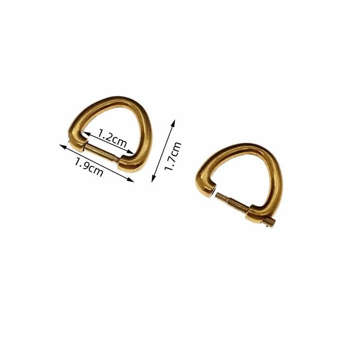 Small Triangle Screw-On D Ring for Handbag Hardware Replacement, Vintage Style