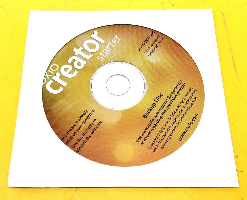 ⭐️⭐️⭐️⭐️⭐️ Roxio Creator Starter Backup Software CD Disc