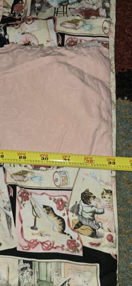 Vintage Handmade Cat Quilt