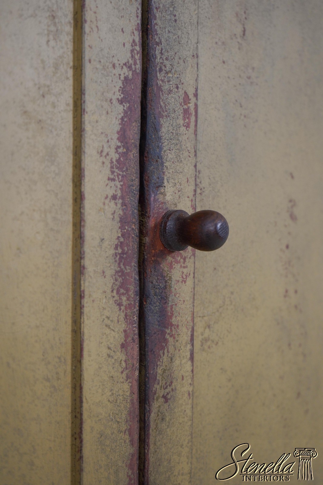 L60554: J.MURPHY Hand Crafted Painted Country Corner Cabinet