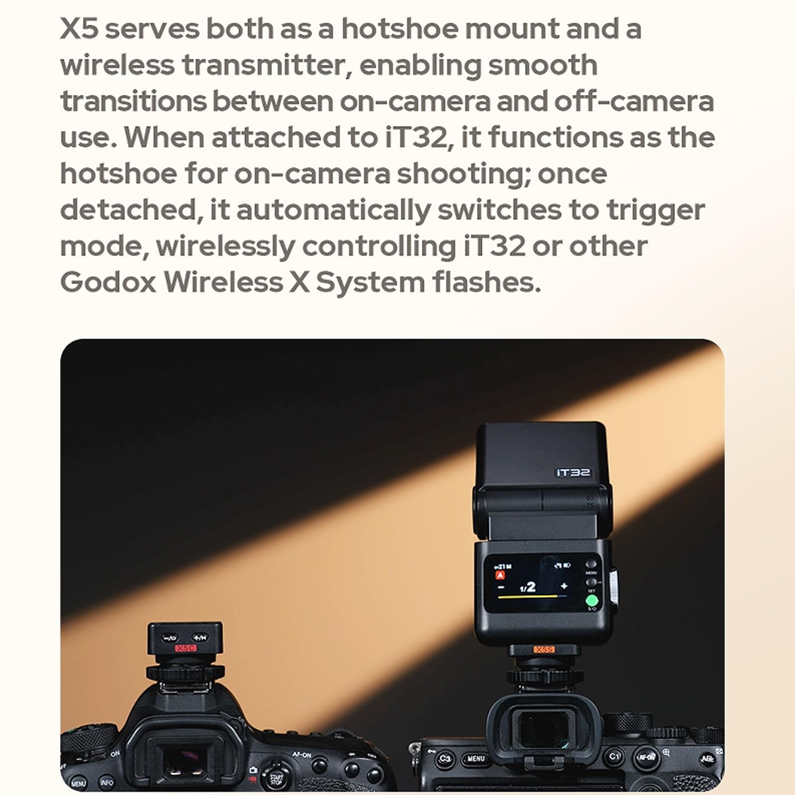 Godox iT32 TTL Camera Flash for Sony + X5S Flash Trigger Magnetic Hot Shoe