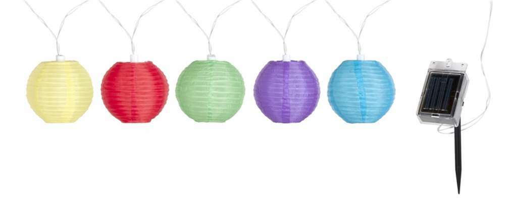 Fusion 10-Piece Solar Mini Lantern String Lights Multi-Colored