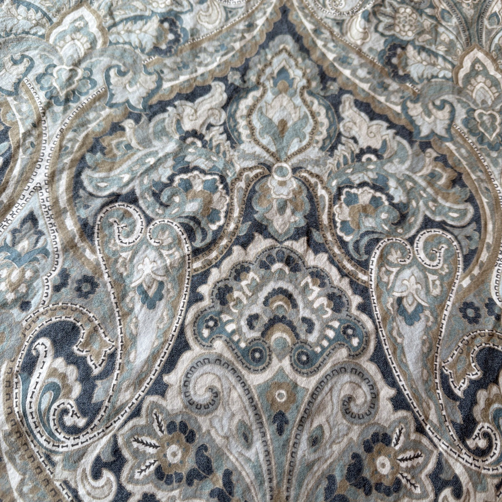 POTTERY BARN McKENNA Blue Gray Paisley Full Queen Duvet Cover
