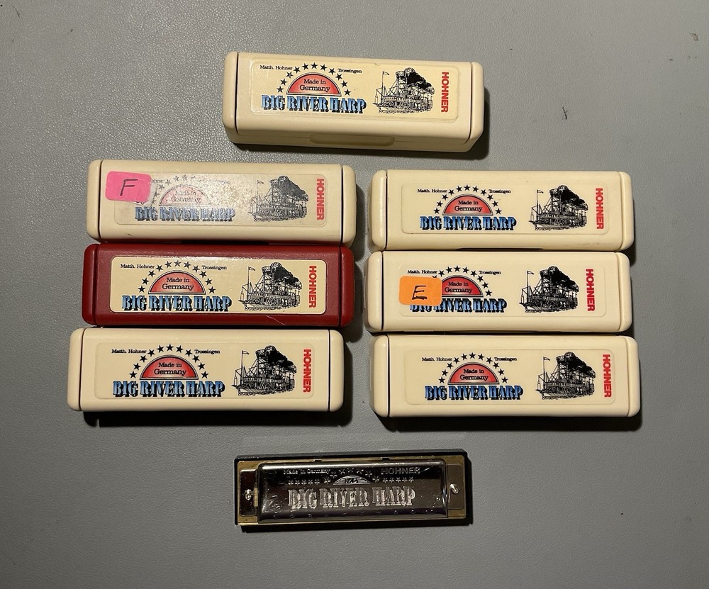 Hohner Big River Harp Harmonica, Multiple Keys, Most W/ Cases