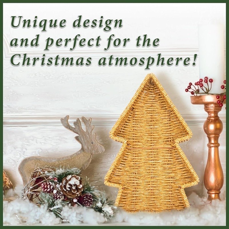 Christmas Tree Serving Tray Decorative Cookie Platter Multi-functional Organizer