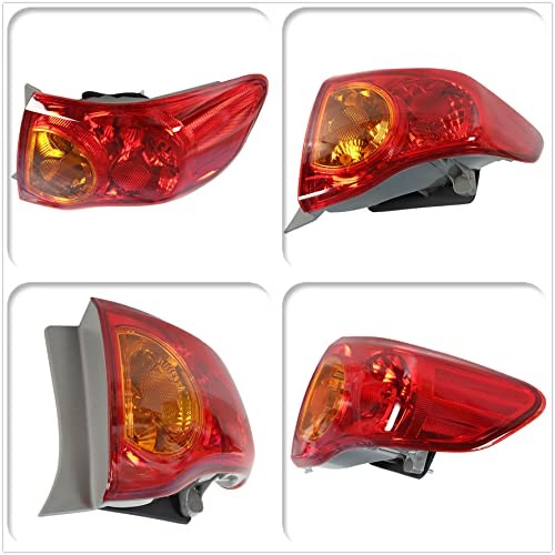 Outer Right Tail Light Assembly Replacement for Corolla OE-Style 2009-2010