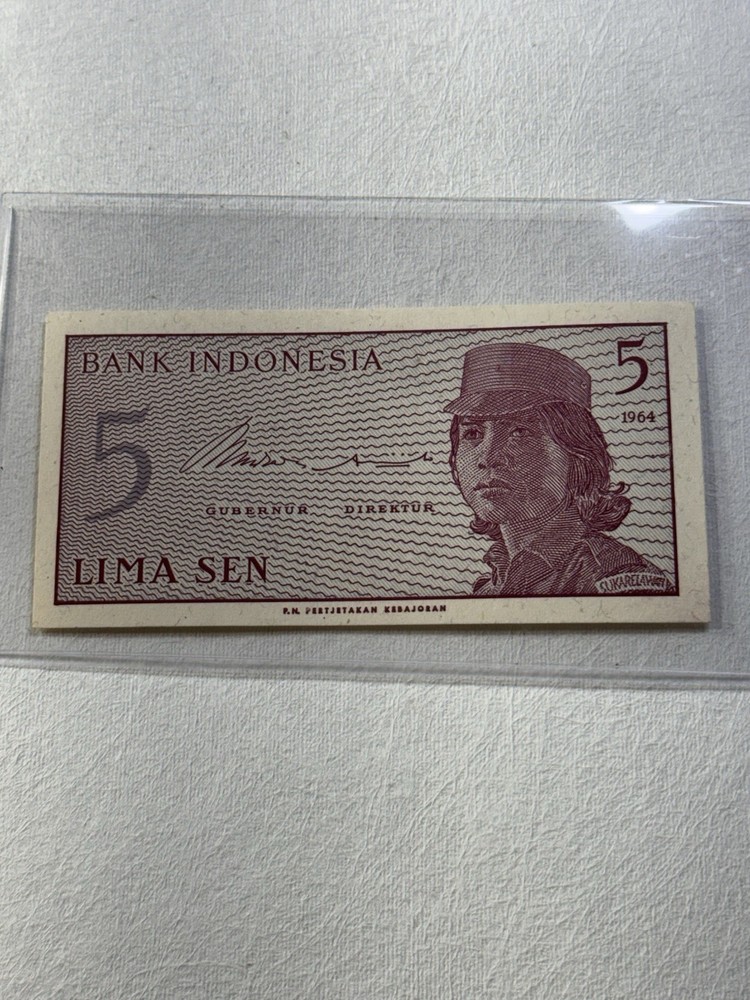 1964 Indonesia 5 Sen Banknote P# 91