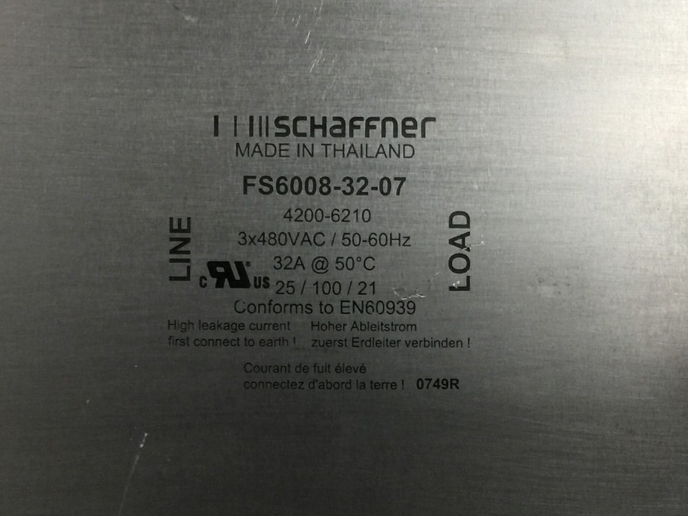 SCHAFFNER FS6008-32-07 LINE FILTER 3 PHASE & 32 AMP TESTED