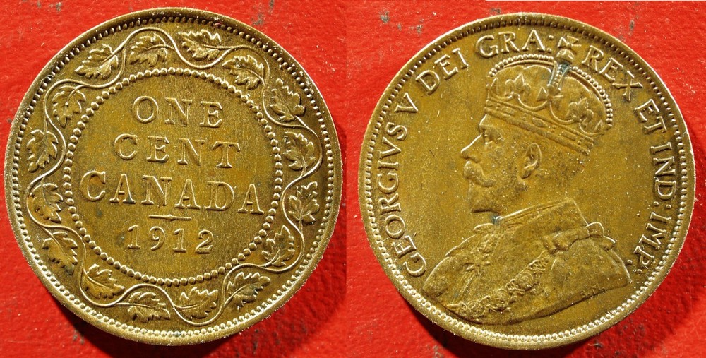 1912 Canada Large Cent  - Solid UNCIRCULATED (some red)  stk#k639