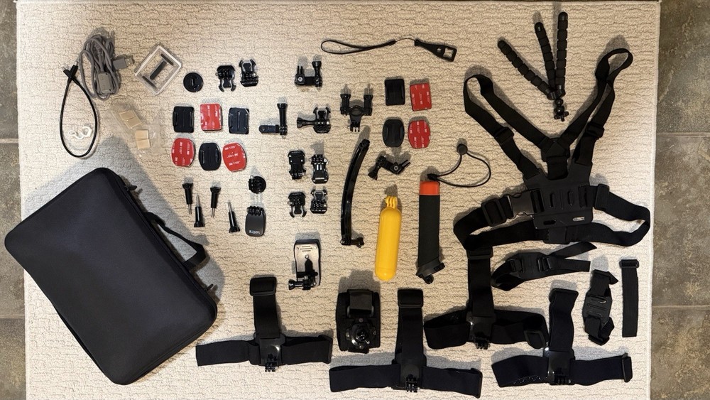 GoPro Accessory Bundle with Mounts, Straps, Floating Handle, Case, Tripod