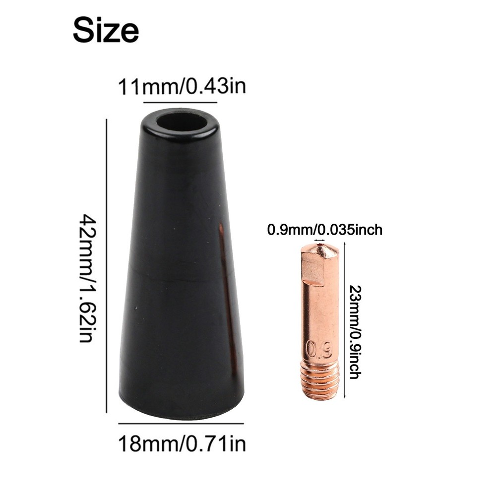 Welding Nozzle Tips Kit for MIG Machines with 10 Copper Conductive Tips