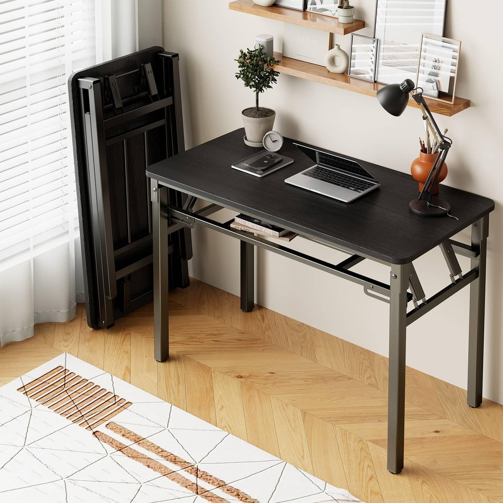 BYMECOST 31.5" Folding Desk, No Assembly Computer Desk, Small Foldable Table ...