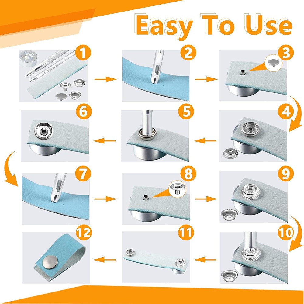 480X Snap Fastener Stainless Steel Boat Canvas Screw Press Stud Cover Button Kit