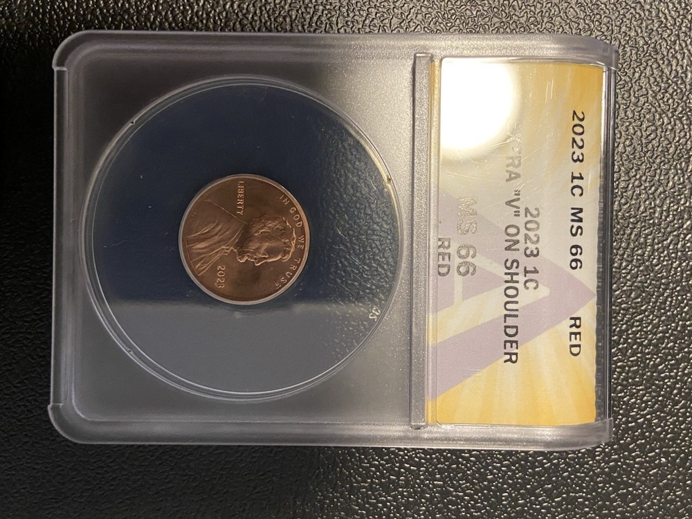 MS 66 2023 Lincoln Union Shield Cent Extra V error coin