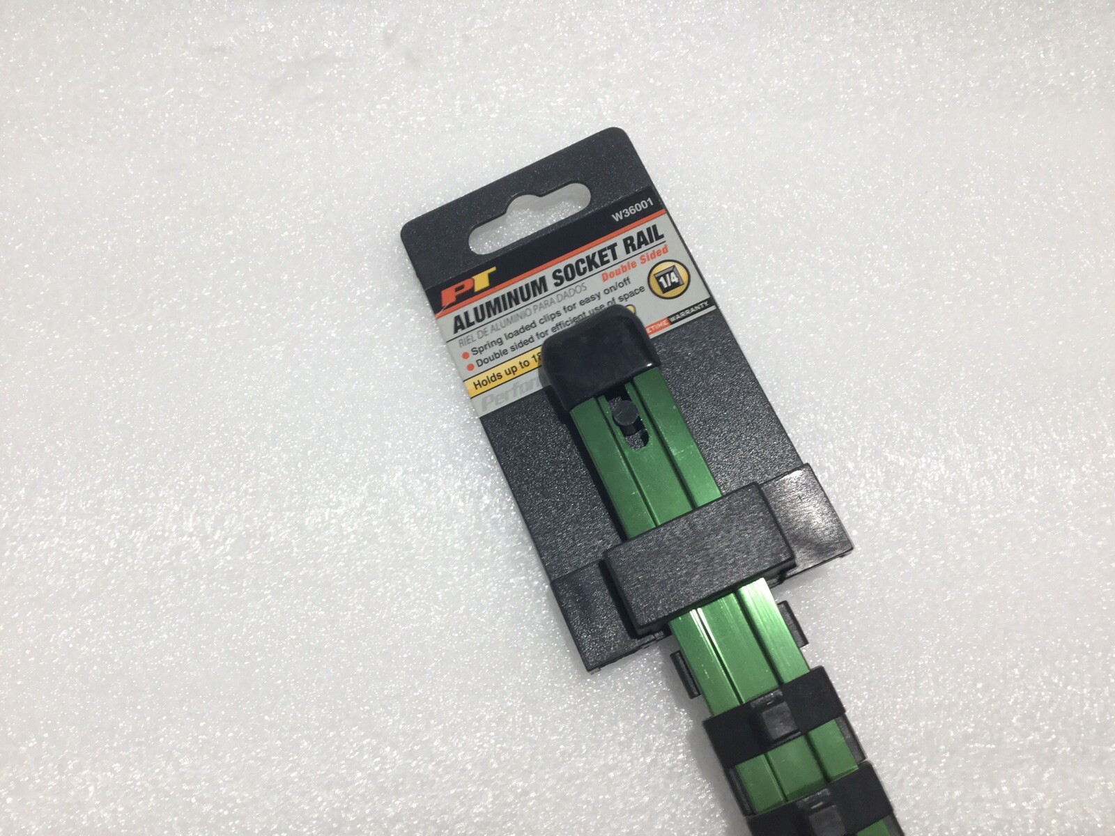 Performance Tool 1/4" Drive Aluminum Socket Rail holds 18 Sockets Rail