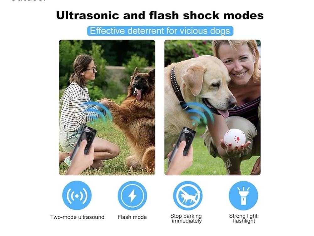 Ultrasonic Dog Training for Dogs 2 Modes With Flashlight