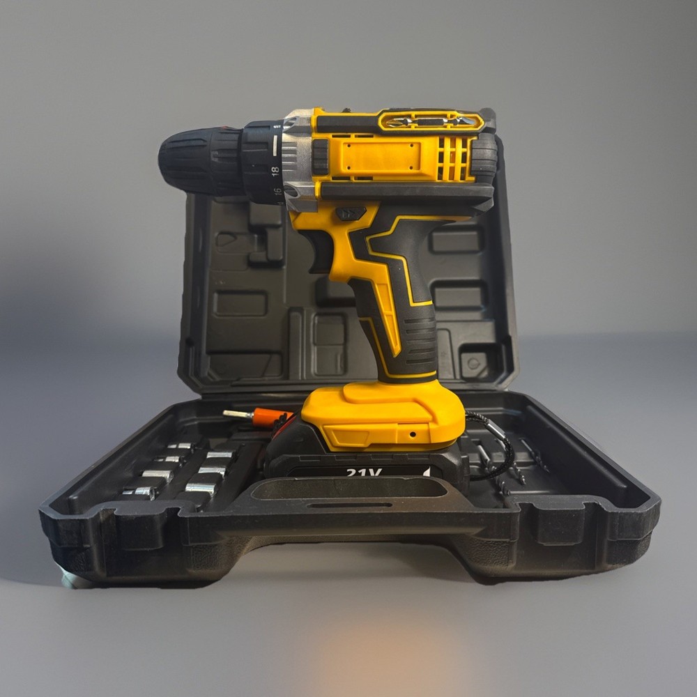 21V Cordless Drill  Battery Charger, Drill Bits, Bits, Sockets, Flex Shaft, Case