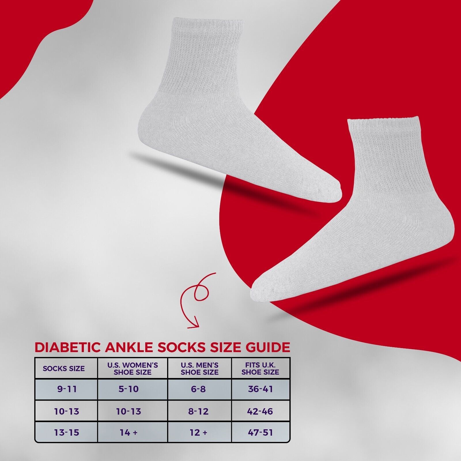 Diabetic Ankle Socks Mens Circulatory Health Socks 3 12 Pairs 9-11 10-13 13-15