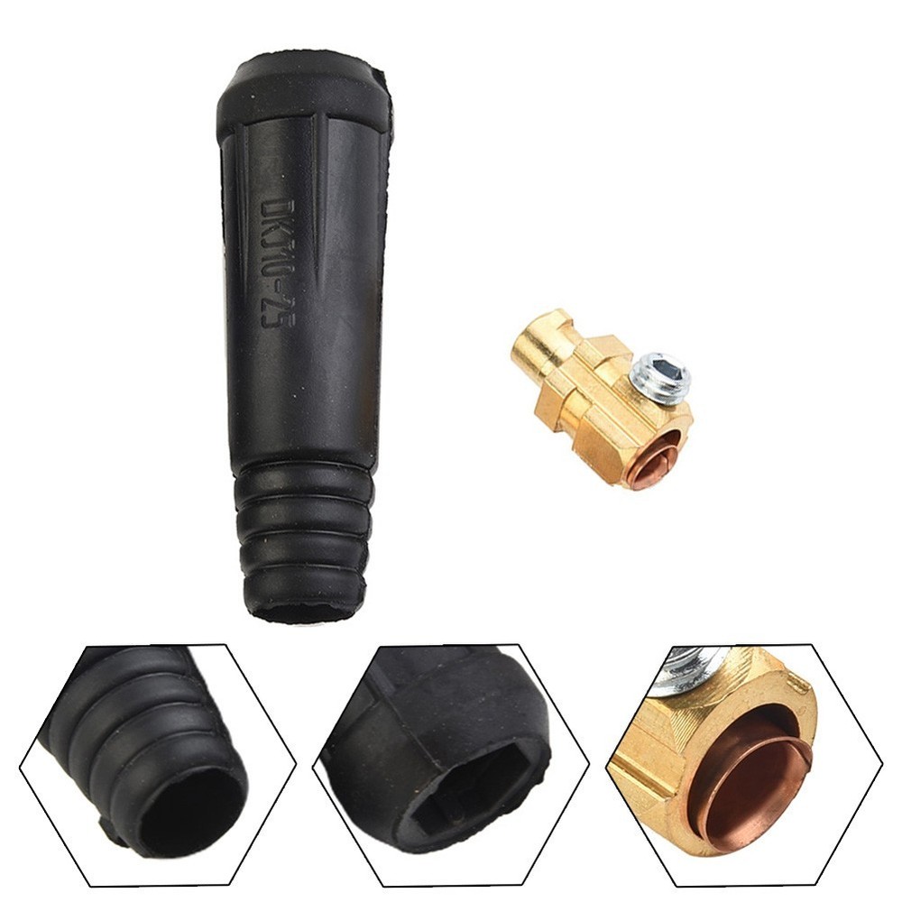 TIG Welding Cable Panel Connector-Plug DKJ10-25 200Amp Euro Style Quick Fitting