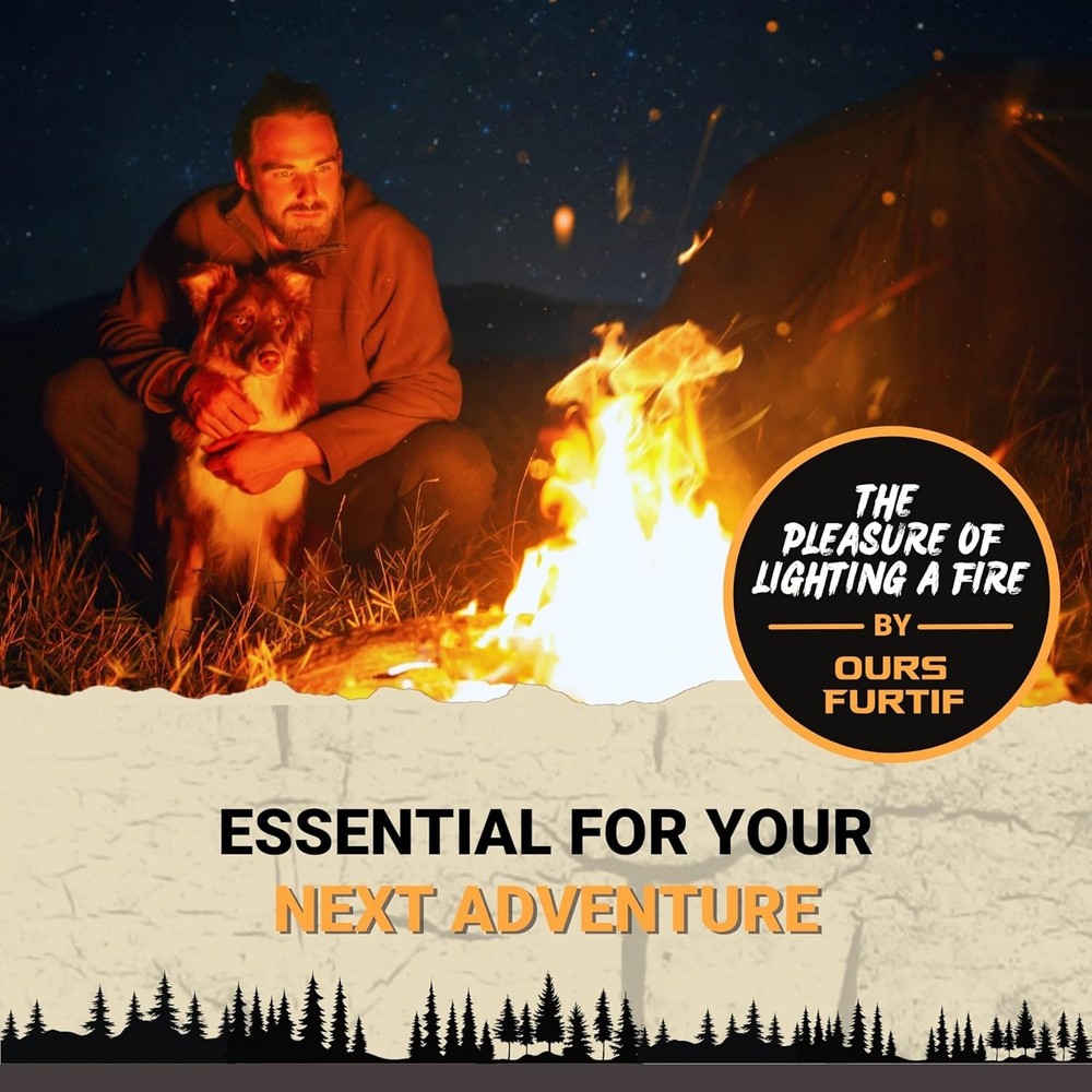Eco-Friendly Fire Starter Kit with Multi-Tool Striker & Natural Tinder